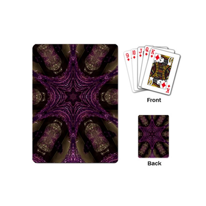 Pink Purple Kaleidoscopic Design Playing Cards (Mini) 