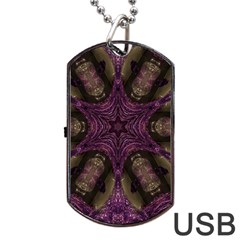 Pink Purple Kaleidoscopic Design Dog Tag Usb Flash (two Sides) by yoursparklingshop