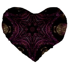 Pink Purple Kaleidoscopic Design Large 19  Premium Heart Shape Cushions by yoursparklingshop