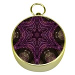 Pink Purple Kaleidoscopic Design Gold Compasses Front