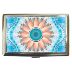 Clean And Pure Turquoise And White Fractal Flower Cigarette Money Cases by jayaprime