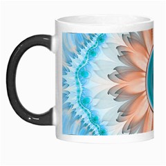 Clean And Pure Turquoise And White Fractal Flower Morph Mugs by jayaprime