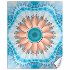 Clean And Pure Turquoise And White Fractal Flower Canvas 16  X 20   by jayaprime