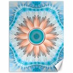 Clean And Pure Turquoise And White Fractal Flower Canvas 18  x 24   17.8 x23.08  Canvas - 1