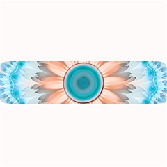 Clean And Pure Turquoise And White Fractal Flower Large Bar Mats