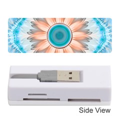 Clean And Pure Turquoise And White Fractal Flower Memory Card Reader (stick)  by jayaprime