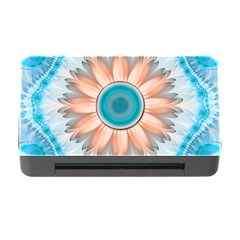 Clean And Pure Turquoise And White Fractal Flower Memory Card Reader With Cf by jayaprime