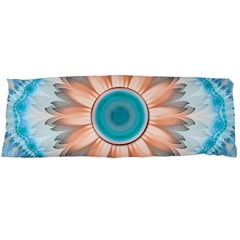 Clean And Pure Turquoise And White Fractal Flower Body Pillow Case (dakimakura) by jayaprime