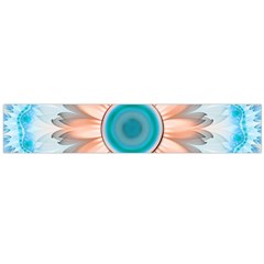 Clean And Pure Turquoise And White Fractal Flower Large Flano Scarf  by jayaprime