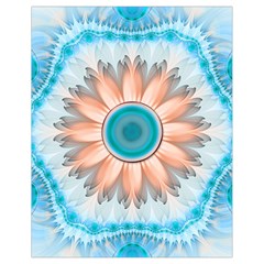 Clean And Pure Turquoise And White Fractal Flower Drawstring Bag (small) by jayaprime