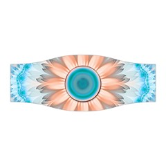 Clean And Pure Turquoise And White Fractal Flower Stretchable Headband by jayaprime