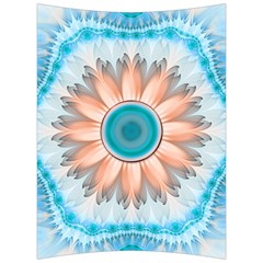 Clean And Pure Turquoise And White Fractal Flower Back Support Cushion by jayaprime