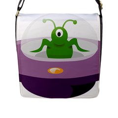 Ufo Flap Messenger Bag (l)  by Celenk