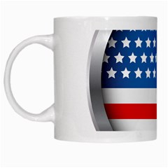 United Of America Usa Flag White Mugs by Celenk