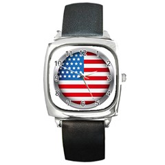 United Of America Usa Flag Square Metal Watch by Celenk