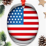 United Of America Usa Flag Oval Ornament (Two Sides) Front