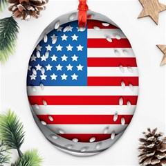 United Of America Usa Flag Ornament (oval Filigree) by Celenk