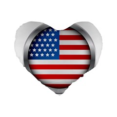 United Of America Usa Flag Standard 16  Premium Flano Heart Shape Cushions by Celenk