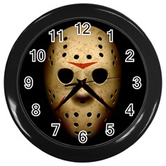 Jason Hockey Goalie Mask Wall Clocks (black) by Celenk