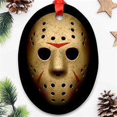 Jason Hockey Goalie Mask Oval Ornament (two Sides) by Celenk