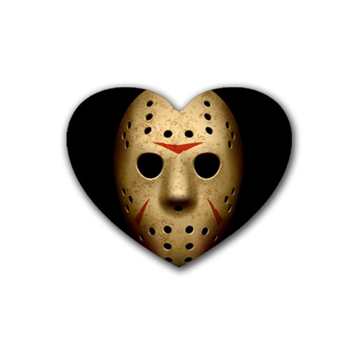 Jason Hockey Goalie Mask Rubber Coaster (Heart) 