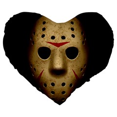 Jason Hockey Goalie Mask Large 19  Premium Flano Heart Shape Cushions