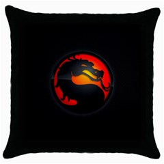 Dragon Throw Pillow Case (black) by Celenk