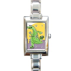 Dragon Rectangle Italian Charm Watch by Celenk