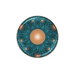 Beautiful Orange Teal Fractal Lotus Lily Pad Pond Hat Clip Ball Marker (10 pack) Front