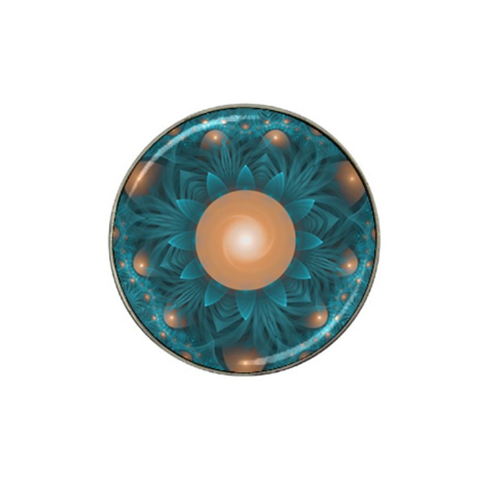 Beautiful Orange Teal Fractal Lotus Lily Pad Pond Hat Clip Ball Marker (10 pack)