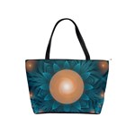 Beautiful Orange Teal Fractal Lotus Lily Pad Pond Shoulder Handbags Front