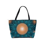 Beautiful Orange Teal Fractal Lotus Lily Pad Pond Shoulder Handbags Back