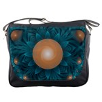 Beautiful Orange Teal Fractal Lotus Lily Pad Pond Messenger Bags Front