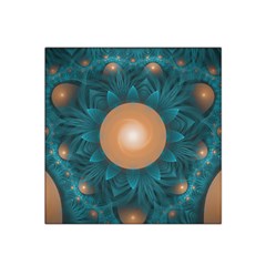 Beautiful Orange Teal Fractal Lotus Lily Pad Pond Satin Bandana Scarf by jayaprime