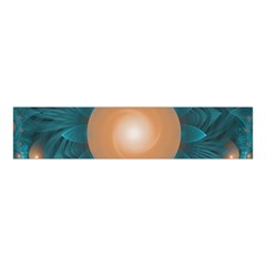 Beautiful Orange Teal Fractal Lotus Lily Pad Pond Velvet Scrunchie by jayaprime