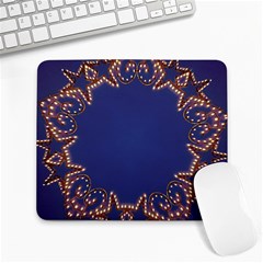 Blue Gold Look Stars Christmas Wreath Large Mousepads by yoursparklingshop