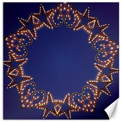 Blue Gold Look Stars Christmas Wreath Canvas 16  X 16   by yoursparklingshop