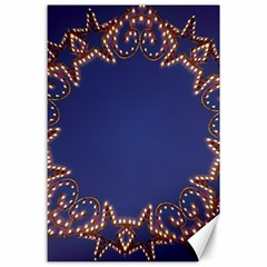 Blue Gold Look Stars Christmas Wreath Canvas 24  X 36  by yoursparklingshop