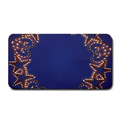 Blue Gold Look Stars Christmas Wreath Medium Bar Mats by yoursparklingshop