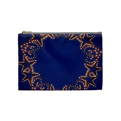 Blue Gold Look Stars Christmas Wreath Cosmetic Bag (medium)  by yoursparklingshop