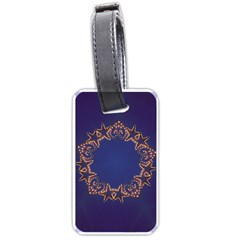 Blue Gold Look Stars Christmas Wreath Luggage Tags (one Side)  by yoursparklingshop