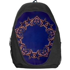 Blue Gold Look Stars Christmas Wreath Backpack Bag by yoursparklingshop