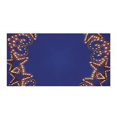 Blue Gold Look Stars Christmas Wreath Satin Wrap by yoursparklingshop