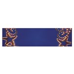 Blue Gold Look Stars Christmas Wreath Satin Scarf (Oblong) Front