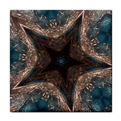 Kaleidoscopic Design Elegant Star Brown Turquoise Tile Coasters by yoursparklingshop