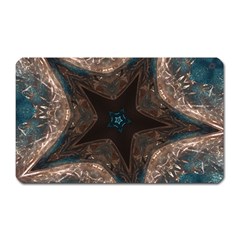 Kaleidoscopic Design Elegant Star Brown Turquoise Magnet (rectangular) by yoursparklingshop