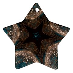 Kaleidoscopic Design Elegant Star Brown Turquoise Star Ornament (two Sides) by yoursparklingshop