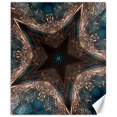 Kaleidoscopic Design Elegant Star Brown Turquoise Canvas 20  X 24   by yoursparklingshop