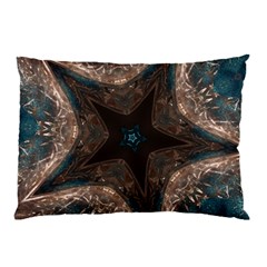 Kaleidoscopic Design Elegant Star Brown Turquoise Pillow Case by yoursparklingshop