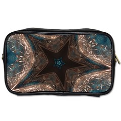 Kaleidoscopic Design Elegant Star Brown Turquoise Toiletries Bags